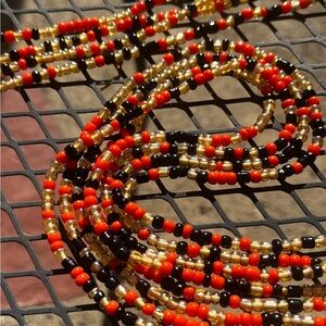 Orange ,gold and black  | Waist Bead